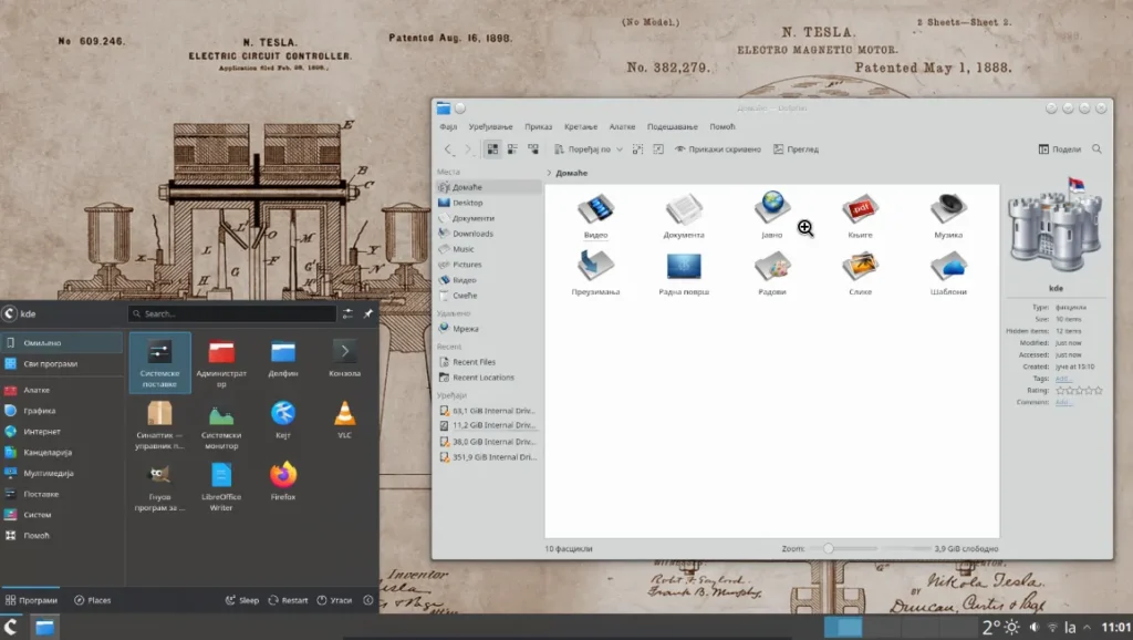 Serbian GNU/Linux desktop with KDE and Openbox options
