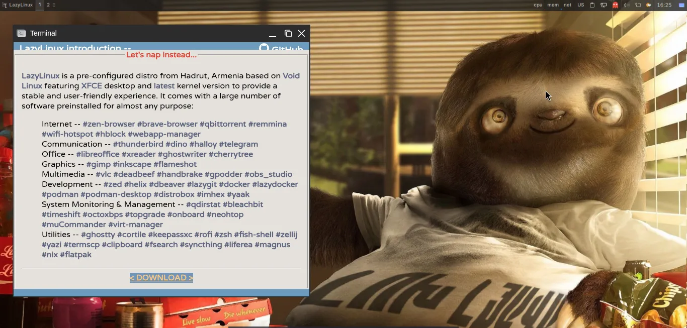 LazyLinux Linux Distribution: A User-Friendly Void-Based Desktop System